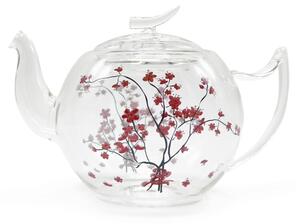 Skleněná čajová konvice Tea Logic Cherry Blossom, 1,2 l, borosilikátové sklo, motiv sakury