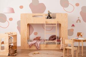 MUZZA Dětská patrová postel mima 90 x 200 cm pravá přírodní