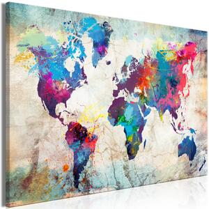 Obraz XXL Mapa světa: Barevné šílenství [velký formát]