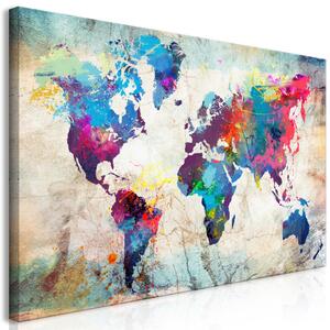 Obraz XXL Mapa světa: Barevné šílenství II [velký formát]