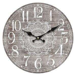 Autronic Nástěnné dřevěné hodiny Mandala, 34 cm
