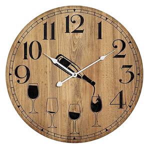Autronic Nástěnné dřevěné hodiny Wine, 34 cm