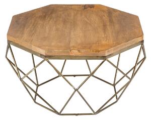 Noble Home Mangový konferenční stolek Diamo, přírodní/měděný, 69 cm