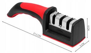 ISO 6672 Brousek na nože 3v1 - červený