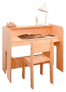 MUZZA Dětský psací stůl se židlí mima přírodní