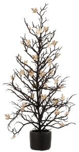 Černý dekorační stromek se zlatými lístky Tree Glitt L - 23*23*71 cm