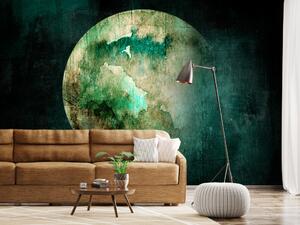Fototapeta Osamělá planeta - krajina planety s zeleným motivem v chladných tónech