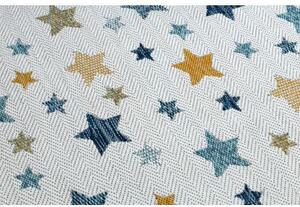 Koberec SISAL COOPER Hvězdy 22260 ecru / tmavě modrá velikost 120x170 cm | krásné koberce cz