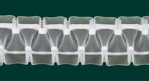 Řasící stuha 5cm - transparentní žabičková 1:2,25