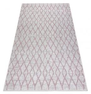 Dywany Luszczow Kusový koberec SISAL SION MŘÍŽ 22129 ecru / růžový Rozměr koberce: 120 x 170 cm