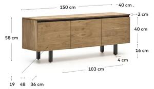 Akátový TV stolek Kave Home Uxue 150 x 40 cm