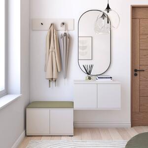 Botník s věšákem Bianco 7 - P/2 Barva čalounění: Olivově zelená - Trinity 27