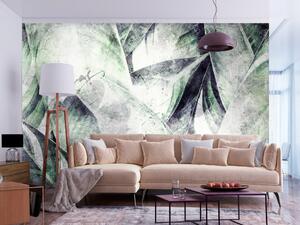 Fototapeta Eklektická džungle - rostlinný motiv s exotickými listy s texturou