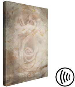 Obraz Zmrzlá růže - kompozice v retro stylu s květinami na béžovém pozadí