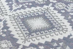 Koberec SISAL SION aztécký 3007 ploché tkaní modrý / růžový / ecru velikost 140x190 cm | krásné koberce cz