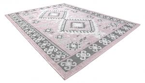 Koberec SISAL SION aztécký 3007 ploché tkaní růžový / ecru velikost 160x220 cm | krásné koberce cz