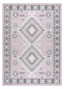 Koberec SISAL SION aztécký 3007 ploché tkaní růžový / ecru velikost 160x220 cm | krásné koberce cz