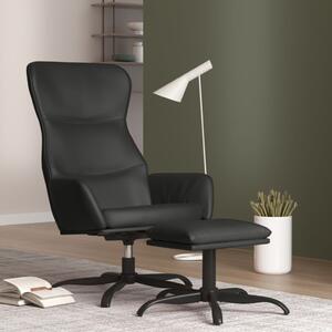 Relaxační křeslo se stoličkou černé umělá kůže