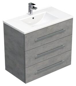 Koupelnová skříňka s umyvadlem SAT Cube Way 80x76,5x46 cm beton mat CUBE46803BEMOD