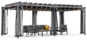 Antracitová pergola Paros 3x6 m s moskytiérou Garden Point