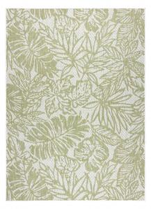 Koberec SISAL SION Listy, tropický 22128 ploché tkaní ecru / zelená velikost 160x220 cm | krásné koberce cz