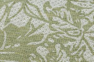 Koberec SISAL SION Listy, tropický 22128 ploché tkaní ecru / zelená velikost 200x290 cm | krásné koberce cz