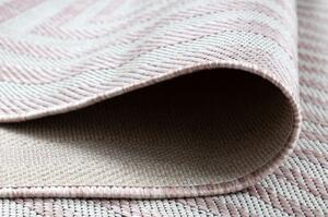 Koberec SISAL SION bludiště 22376 ploché tkaní růžový / ecru velikost 200x290 cm | krásné koberce cz