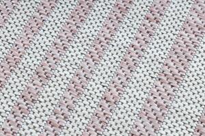 Koberec SISAL SION bludiště 22376 ploché tkaní růžový / ecru velikost 200x290 cm | krásné koberce cz