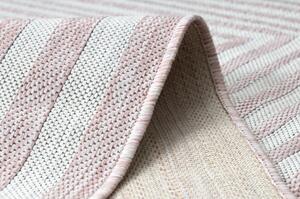 Koberec SISAL SION bludiště 22376 ploché tkaní růžový / ecru velikost 160x220 cm | krásné koberce cz