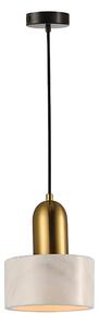 Lustr na lanku MARBLE 1xE27/60W/230V zlatá/bílá/dekor mramoru
