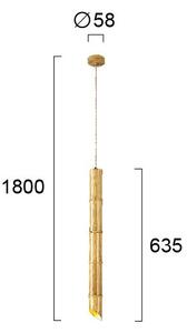 Lustr na lanku BAMBOO 1xGU10/50W/230V bambus