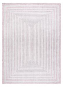 Koberec SISAL SION bludiště 22376 ploché tkaní růžový / ecru velikost 140x190 cm | krásné koberce cz