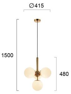 Lustr na lanku JOLIN 4xG9/5W/230V zlatá