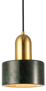 Lustr na lanku MARBLE 1xE27/60W/230V zlatá/zelená/dekor mramoru
