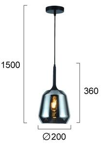 Lustr na lanku MAEVA 1xE27/40W/230V kouřová černá/černá