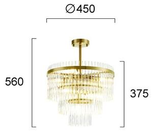 Lustr na tyči SABRINA 7xE14/40W/230V zlatá