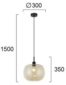 Lustr na lanku ALAN 1xE27/40W/230V kouřová béžová/černá