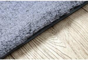Kusový Moderní pratelný koberec LAPIN Shaggy, protiskluzový, černý, slonová velikost 80x150 cm | krásné koberce cz