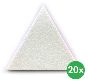 Akustický panel, trojúhelník, 20x20x20 cm, 20 ks, bílá