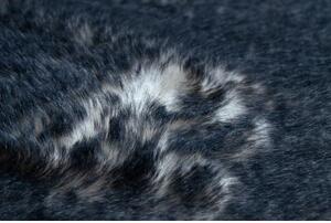 Kusový koberec pratelný LAPIN Shaggy, protiskluzový, slonová kost, černý velikost 80x150 cm | krásné koberce cz