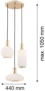 Argon Sagunto závěsné svítidlo 3x15 W mosaz-opálová 1489
