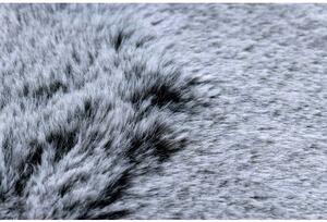 Kusový Kulatý pratelný koberec LAPIN shaggy, protiskluzový, černý / slonová velikost kruh 160 cm | krásné koberce cz