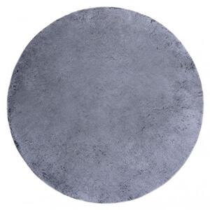 Kusový Kulatý pratelný koberec LAPIN shaggy, protiskluzový, černý / slonová velikost kruh 100 cm | krásné koberce cz