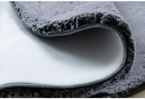 Kusový Kulatý pratelný koberec LAPIN shaggy, protiskluzový, černý / slonová velikost kruh 100 cm | krásné koberce cz