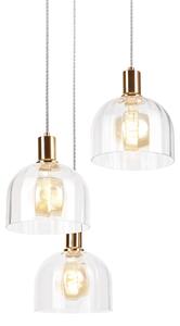 Lustr na lanku VIVE 3xE27/15W/230V zlatá