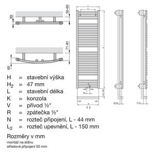 Zehnder Virando AB-150-060-05 Radiátor kombinovaný, 60x146,6cm, bílá