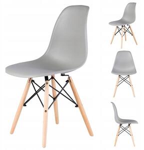 ModernHome Jídelní židle sada 4 ks - světle šedé, PC-005 LIGHT GREY