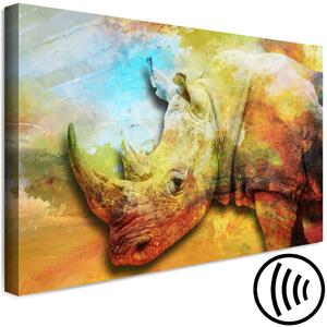 Obraz Nosorožec (1-dílný) široký - Barevné exotické zvíře