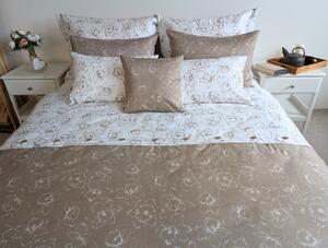 Nelly Bavlněný povlak na přikrývku - PRÉMIUM cappuccino květ / knoflík Rozměr: 140/200 CM KNOFLÍK