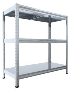 Bezšroubový regál Biedrax 40 x 80 x 90 cm, pozink, 3 police plech, nosnost 100 kg na polici